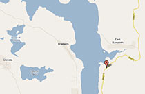 Googlemap of our accommodation on Shetland